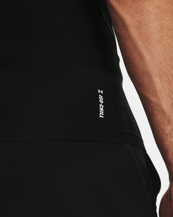 Men's UA Iso-Chill Compression Printed Short Sleeve, Black, pdpMainDesktop image number 3